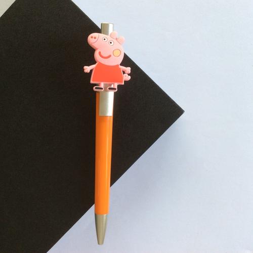 pvc软胶硅胶卡通笔头 小猪硅胶笔帽钢笔夹文具配件厂家现货